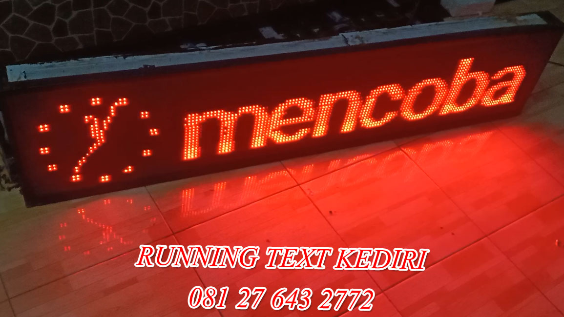 <p>Kami melayani segala jasa keperluan running text sesuai kebutuhan anda saat ini dengan harga murah dan terjangkau serta memiliki kualitas terbaik untuk anda. Dengan memelihara running text untuk hotel dengan ukuran 36x164cm atau ukuran sesuai permintaan anda di hotel seluruh Kediri, maka anda dapat memperoleh banyak manfaatnya.</p>
